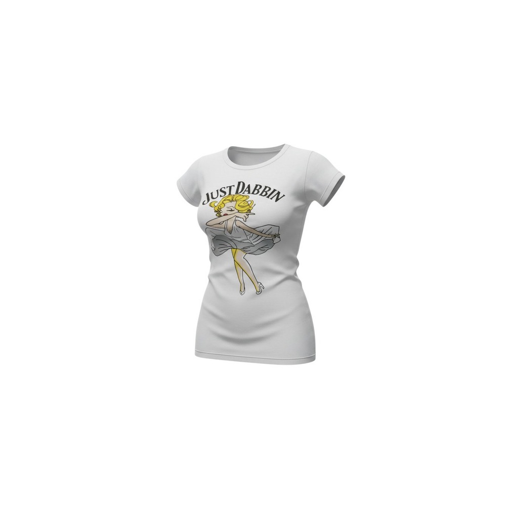 OOZEE Graphic Tee Womens Medium White Just Dabbin Marilyn Monroe Parody Shirt